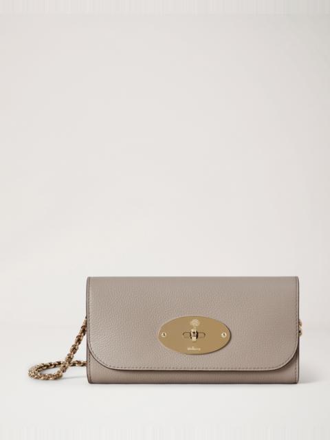 Mulberry Lily Chain Wallet Cashmere Taupe Small Classic Grain