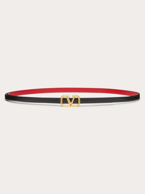 REVERSIBLE VLOGO SIGNATURE BELT IN GLOSSY CALFSKIN 8 MM