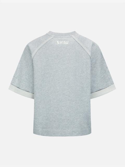 EVISU Seagull and Logo Embroidery Cropped Sweatshirt