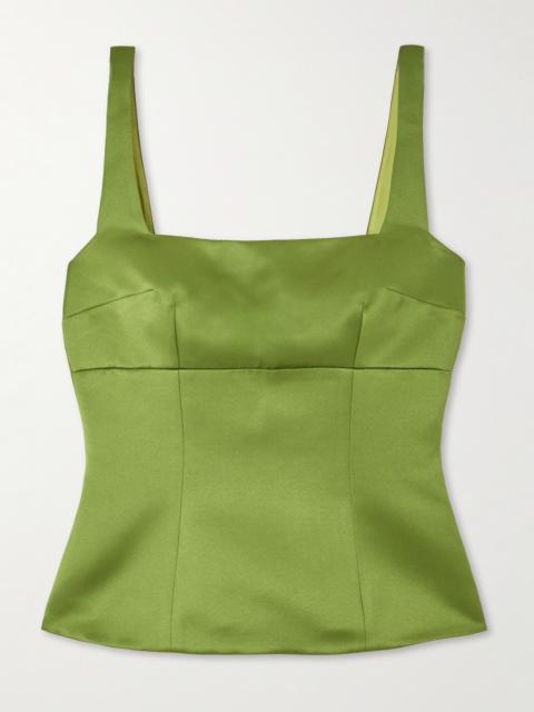 EMILIA WICKSTEAD Trixie Paneled Duchesse-satin Top