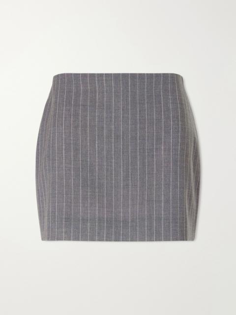 Valentino Striped wool mini skirt Dark gray