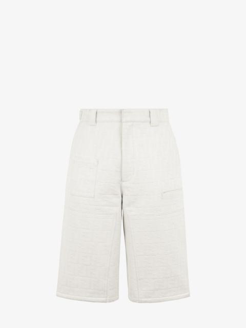 FENDI White canvas Bermudas