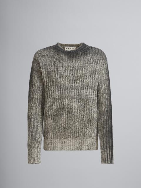 Marni MOULINÉ SHETLAND WOOL SWEATER WITH CONTRAST-SPRAYED NECK AND SLEEVES