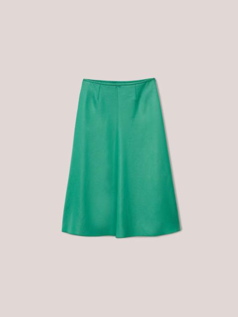 ZOYA - Glossy satin knee-length skirt - Green