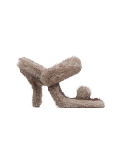 Alexander Wang Gray Paloma 105mm Faux-Fur Sandals