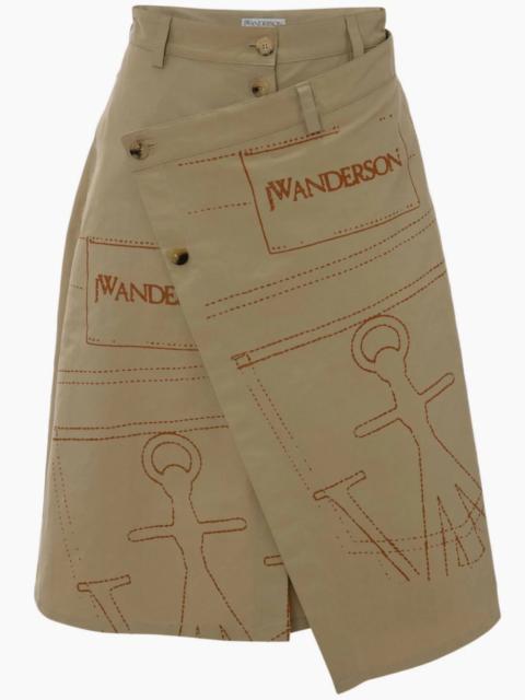 JW Anderson LOGO PRINT A-LINE SKIRT
