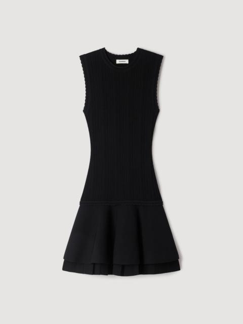 Sandro MINI KNIT DRESS WITH RUFFLES