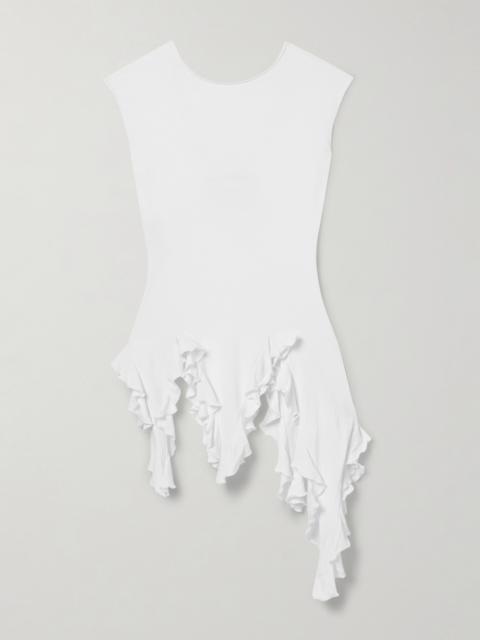 CONNER IVES Jellyfish Asymmetric Ruffled Bamboo-blend Jersey Top