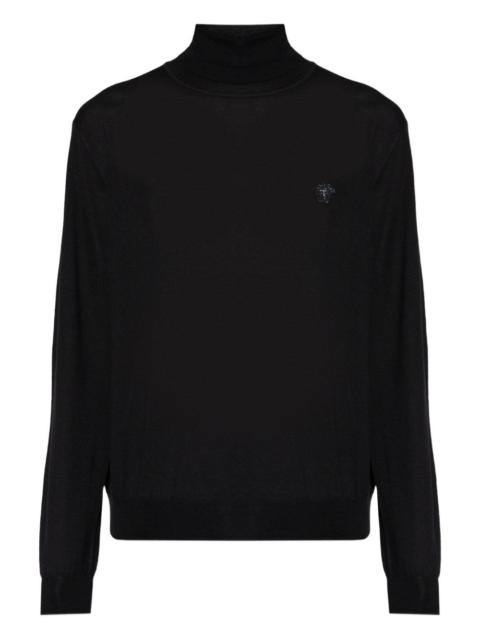 VERSACE roll-neck logo sweater