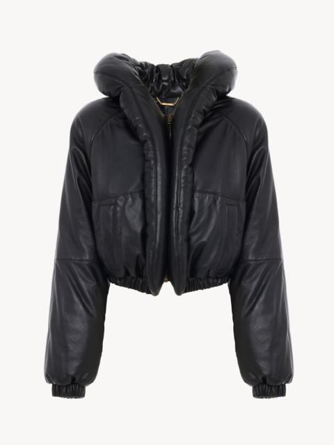 SHORT PUFFER JACKET IN LEATHER