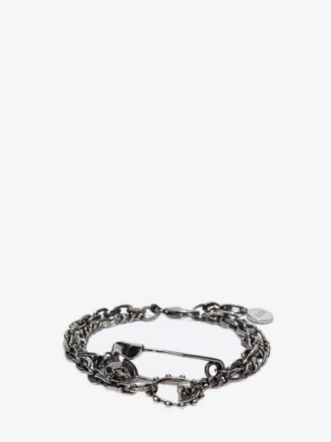 Alexander McQueen Safety Pin Bracelet in Silver