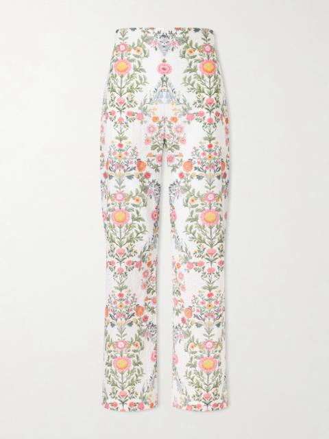 BORGO DE NOR Joshua Broderie Anglaise Cropped Cotton Straight-leg Pants