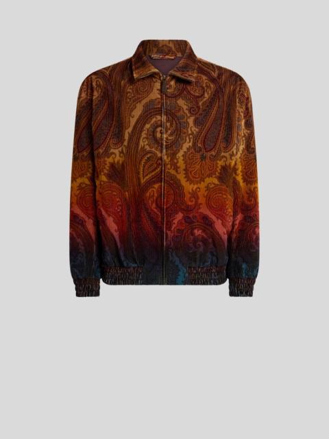 Etro COTTON CORDUROY JACKET WITH PLACED DEGRADÉ PAISLEY PRINT
