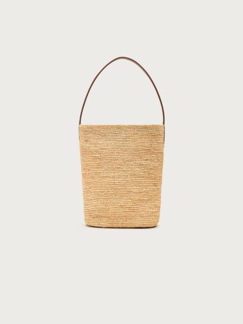 J.CREW Berkeley handknotted bucket bag in raffia