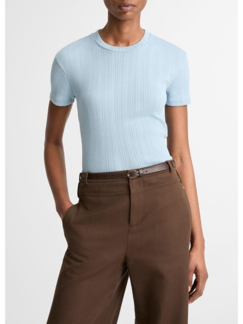 Vince Ribbed Pima Cotton Crew Neck Top