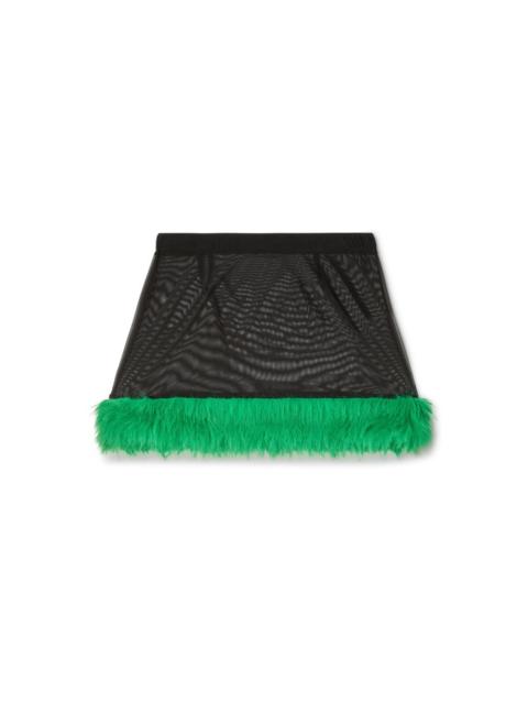 Heron Preston Faux Fur Mesh Miniskirt