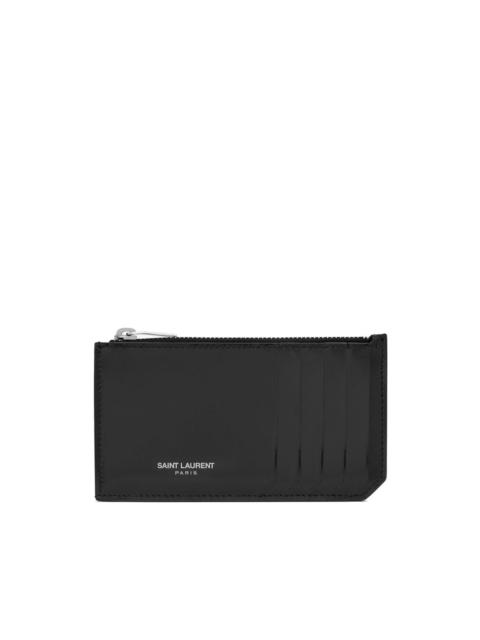 SAINT LAURENT Paris Fragments leather card holder