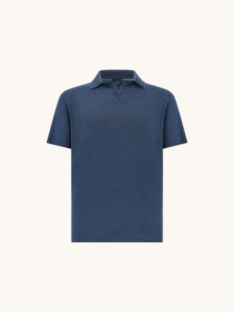 Paul & Shark X-SOFT OPEN‑COLLAR POLO SHIRT IN COTTON INTERLOCK