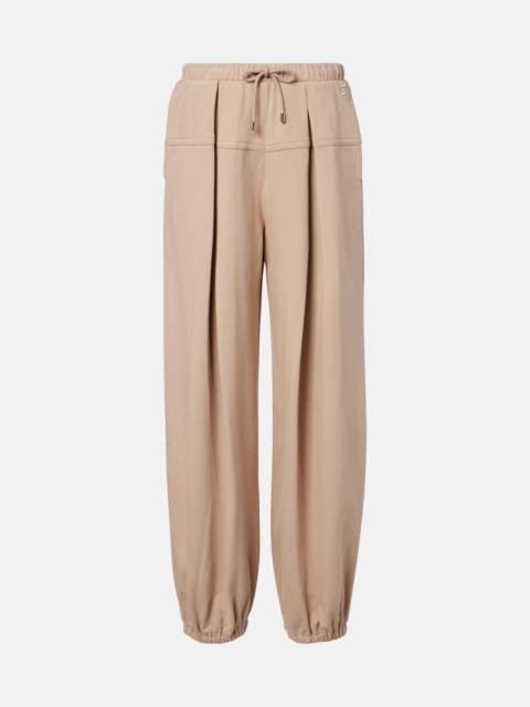 Sportmax Pleated cotton-blend jersey sweatpants