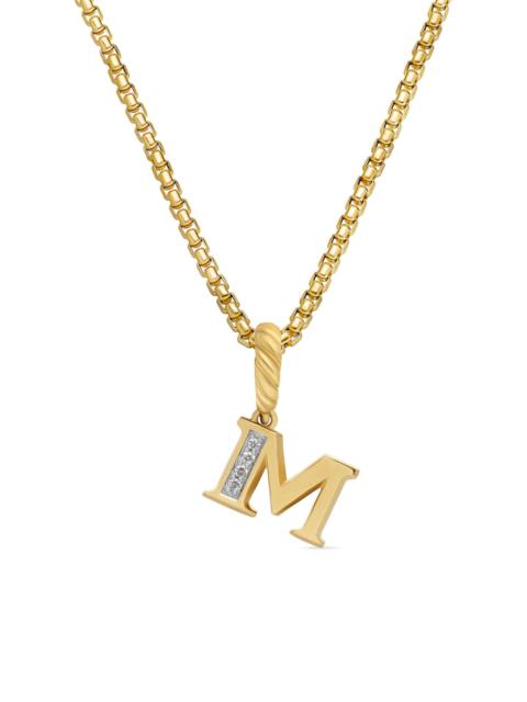 DAVID YURMAN Women's Pavé Initial Pendant in 18K Yellow Gold - Initial M