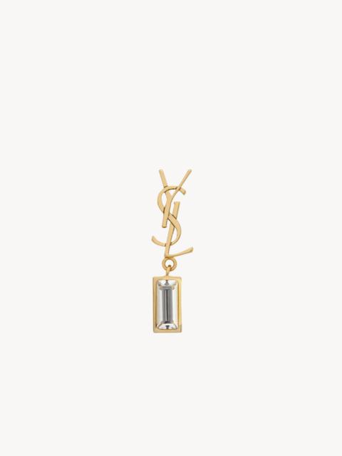 SAINT LAURENT CASSANDRE SINGLE EARRING IN METAL AND RHINESTONES