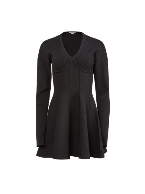 Fleur du Mal V-Neck Flared Corset Dress