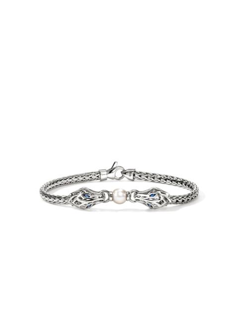 JOHN HARDY Naga Bracelet, Sterling Silver, Pearl, Blue Sapphire, 3.5MM