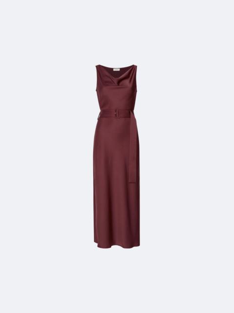 LAPOINTE Satin Bias Belted Maxi Dress