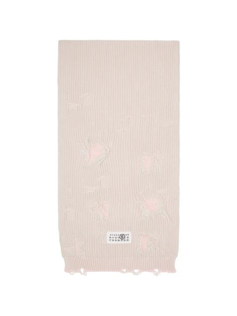 MM6 Maison Margiela Gray & Pink Amended Optical Ribs Scarf