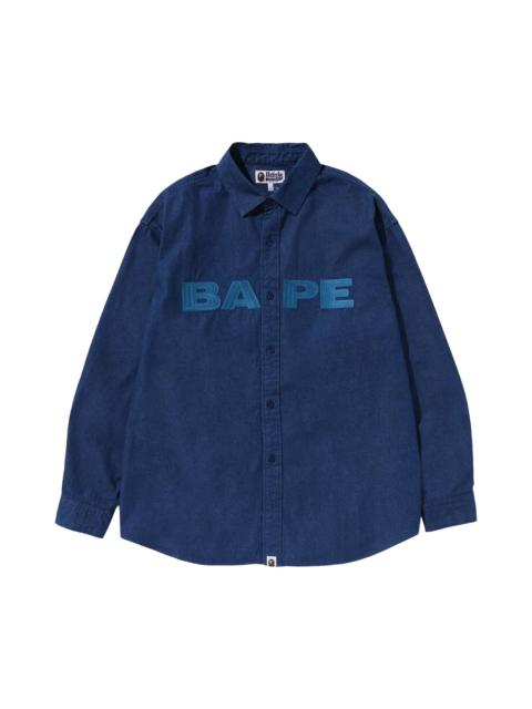 A BATHING APE® BAPE Denim Loose Fit Shirt 'Indigo'