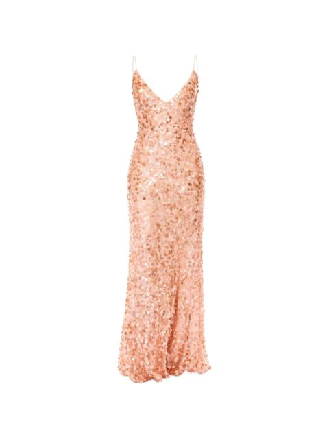 LoveShackFancy Emmalisa sequined V-neck maxi dress