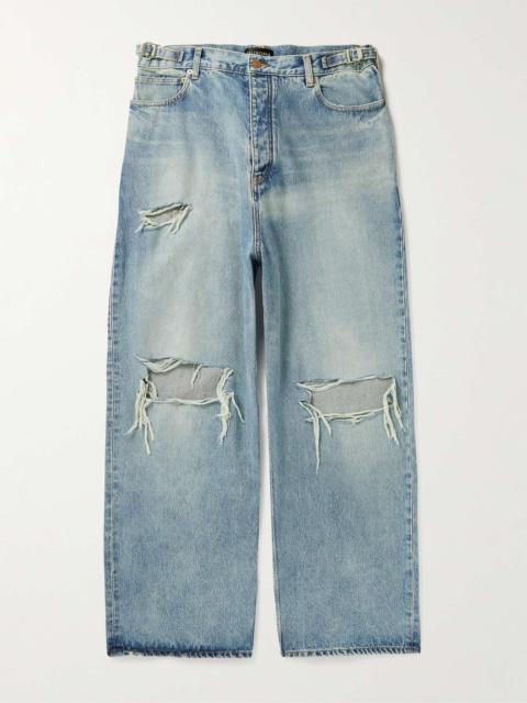 BALENCIAGA Wide-Leg Distressed Jeans