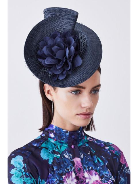 KAREN MILLEN Asymmetric Flower & Feather Fascinator