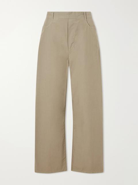 LESET Kyoto Cotton-poplin Low-rise Wide-leg Pants