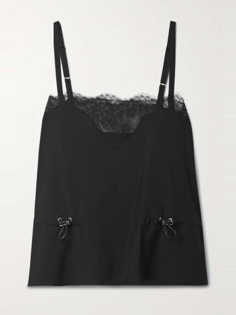 sacai Lace-trimmed woven camisole