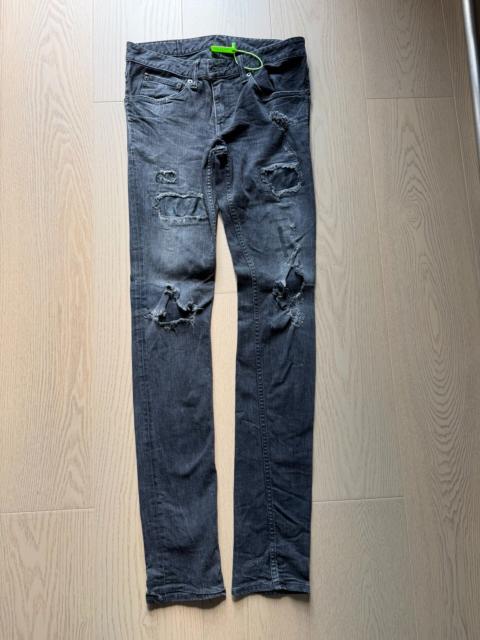 Other brands L.G.B. Black Inverted Cross Leather Patch Distressed Washed Jeans