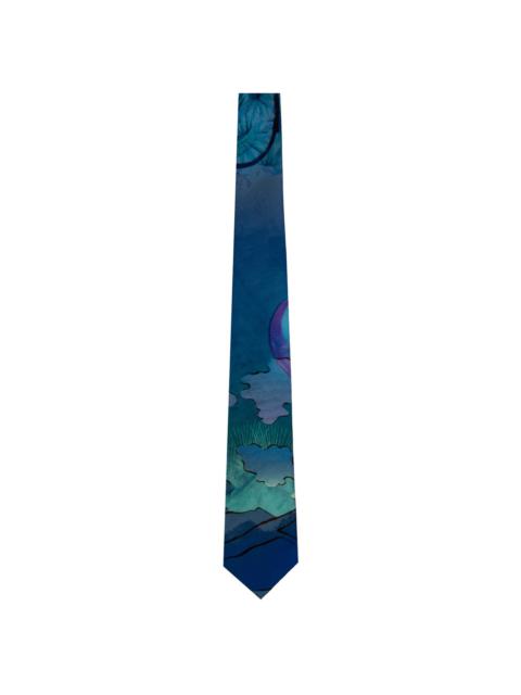 Paul Smith Blue Narcissus Silk Tie