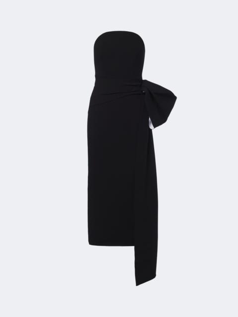 ROLAND MOURET Draped strapless crêpe cocktail dress