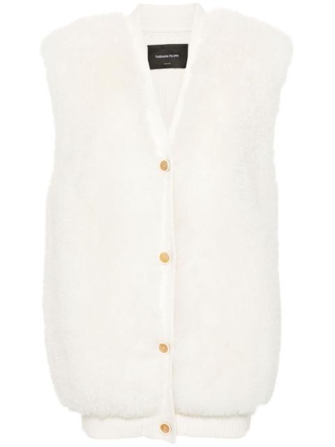 FABIANA FILIPPI shearling sleeveless cardigan