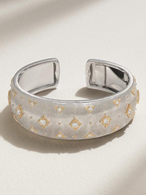 Buccellati 18-karat White And Yellow Gold Diamond Cuff