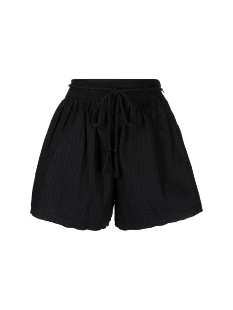 Rina high-waisted cotton shorts