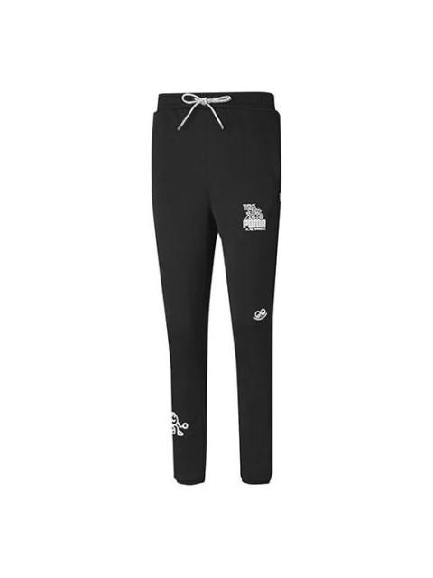 PUMA (WMNS) PUMA x MR. DOODLE Logo Printing Sweatpants Black 598655-01