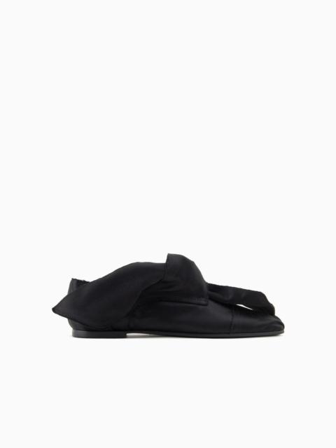 EMPORIO ARMANI Satin slippers with knot