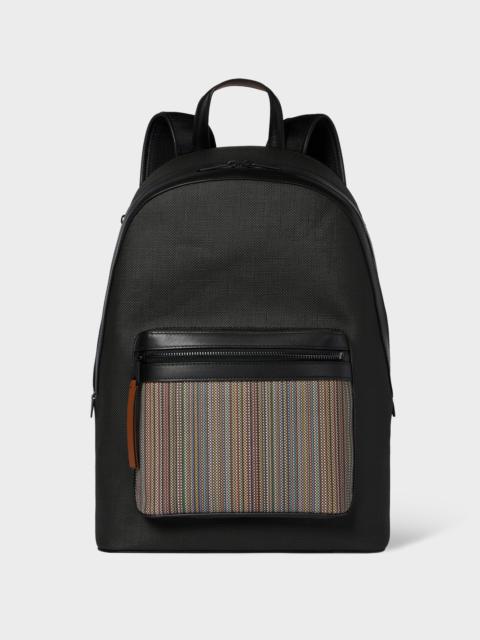 Paul Smith Coated Canvas Signature Stripe Pocket Backpack