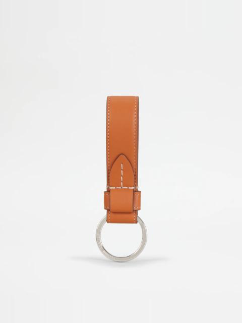 Tod's LEATHER KEY HOLDER - BROWN