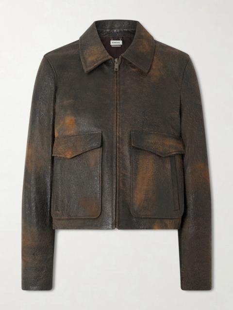 SIMKHAI Sage Textured-leather Jacket
