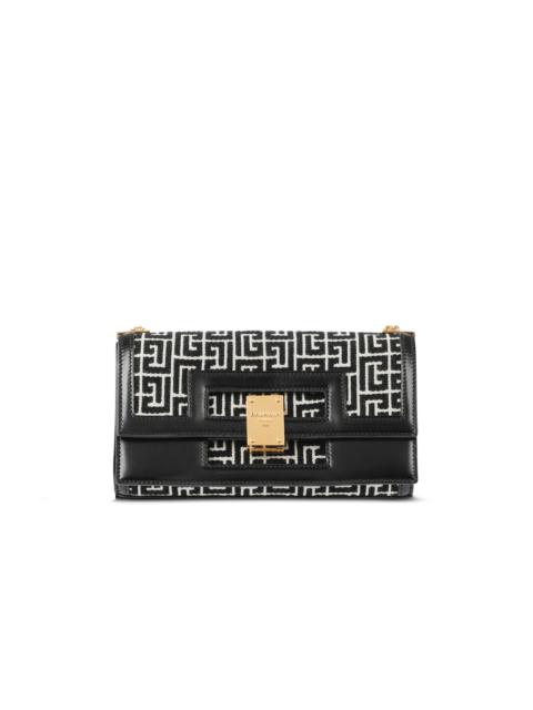 Balmain Medium-sized bicolor jacquard 1945 Heritage bag