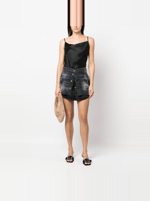 DSQUARED2 high-waisted distressed-effect denim skirt