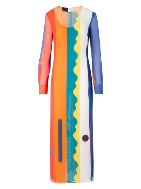 AKRIS Women's Abstract Silk Crepe Maxi Dress