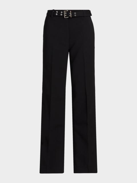 GANNI Bonded Crepe Belted Pants